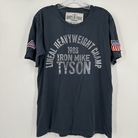 Mike Tyson Roots Of Fight Bloodlines 1988 Iron T-Shirt Medium Made USA *HOLES* - Picture 1 of 14